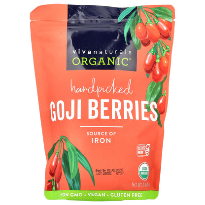 Viva Naturals, Organic Handpicked Goji Berries, 1 lb (454 g)