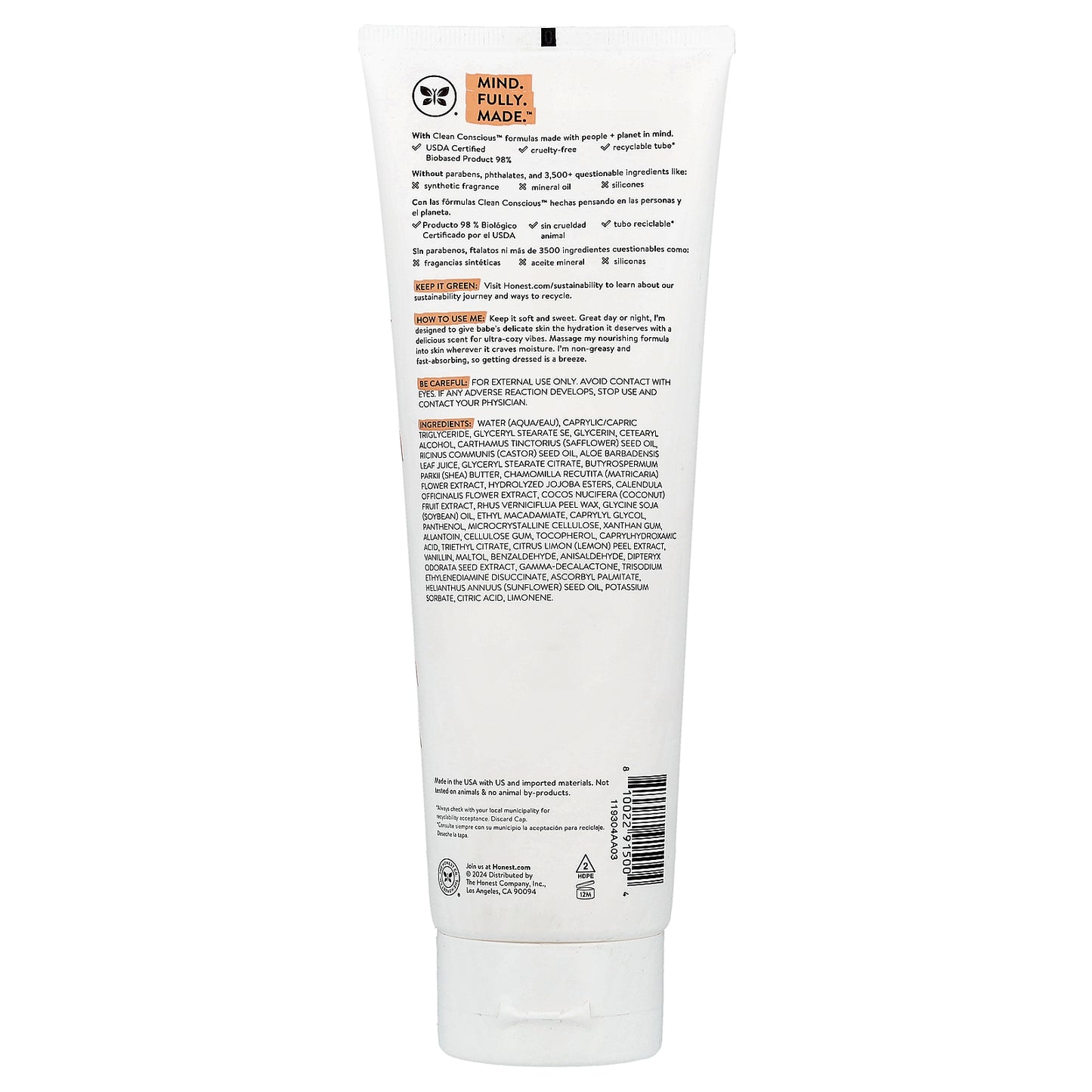 The Honest Company, Comfort, Face + Body Lotion, Sweet Cream, 8.5 fl oz (250 ml)