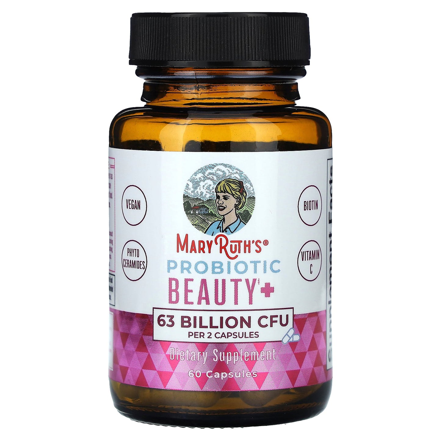 MaryRuth's, Probiotic Beauty+, 63 Billion CFU, 60 Capsules (31.5 Billion CFU per Capsule)