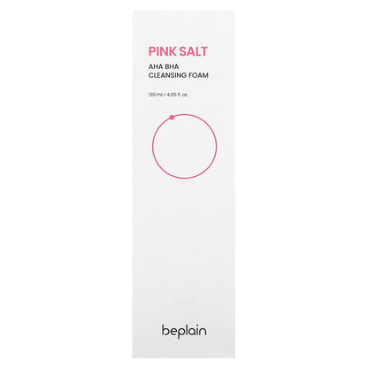 Beplain, Pink Salt, AHA BHA Cleansing Foam, 4.05 fl oz (120 ml)