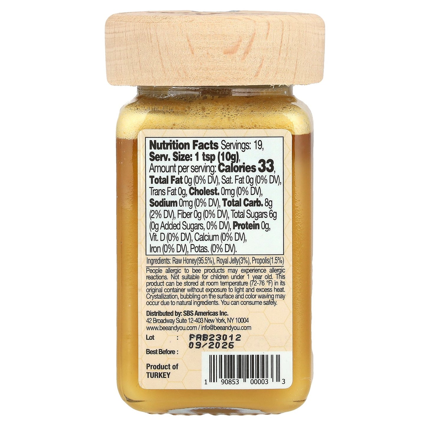 Bee & You, Propolis Royal Jelly, Raw Honey, 6.7 oz (190 g)