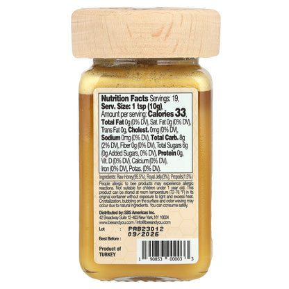 Bee & You, Propolis Royal Jelly, Raw Honey, 6.7 oz (190 g)