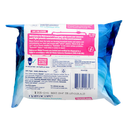Natracare, Safe to Flush, Moist Tissues, 30 Tissues