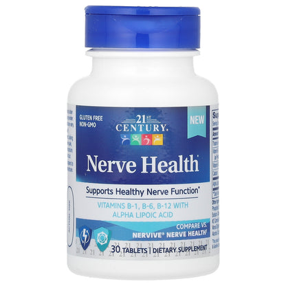 21st Century, Nerve Health, 30 Tablets