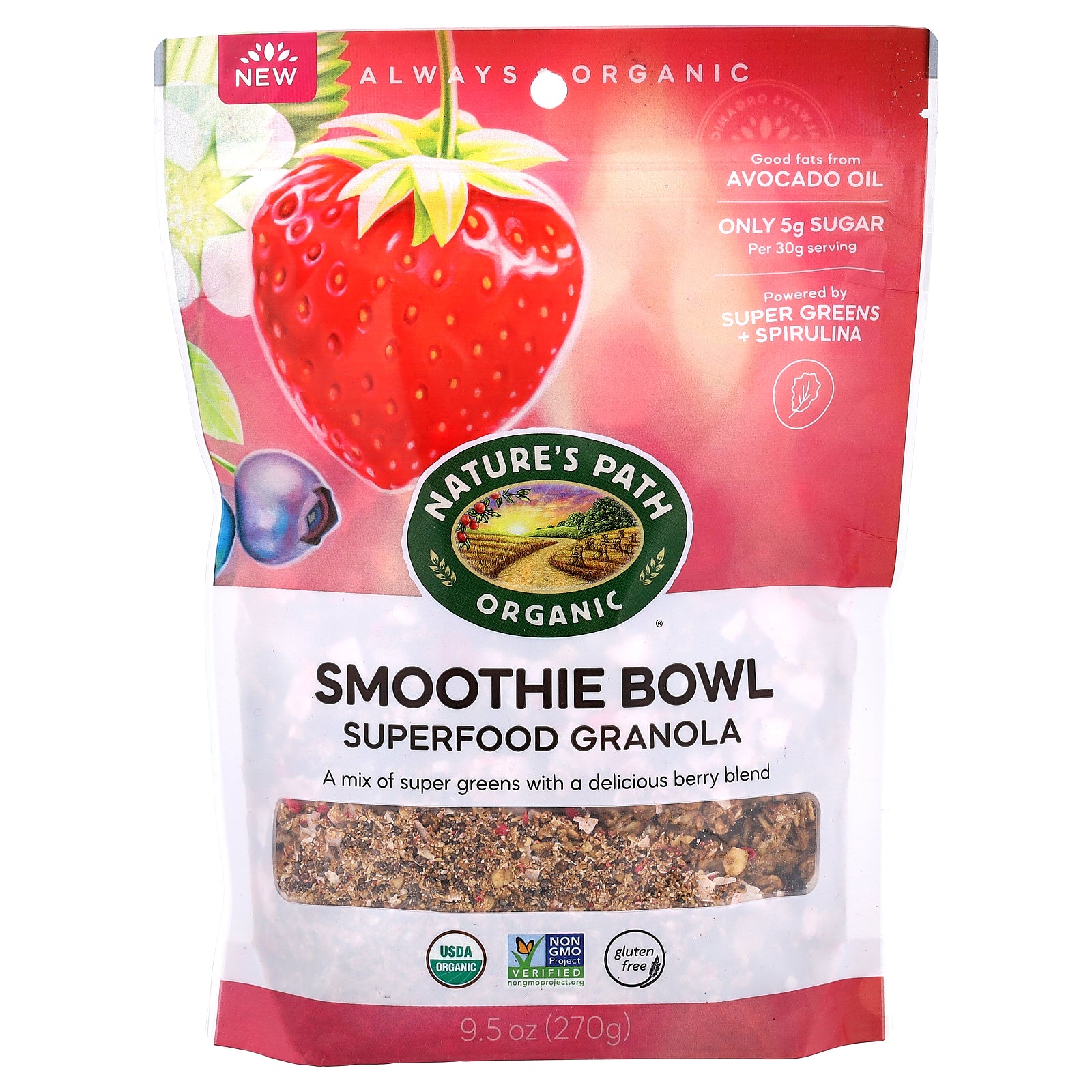 Nature's Path, Organic Smoothie Bowl, Superfood Granola, 9.5 oz (270 g)