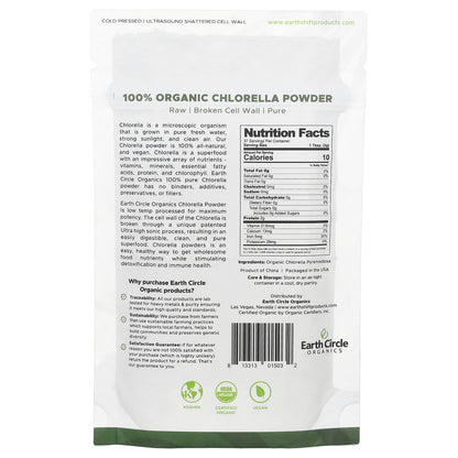 Earth Circle Organics, 100% Organic Chlorella Powder, 4 oz (113.4 g)