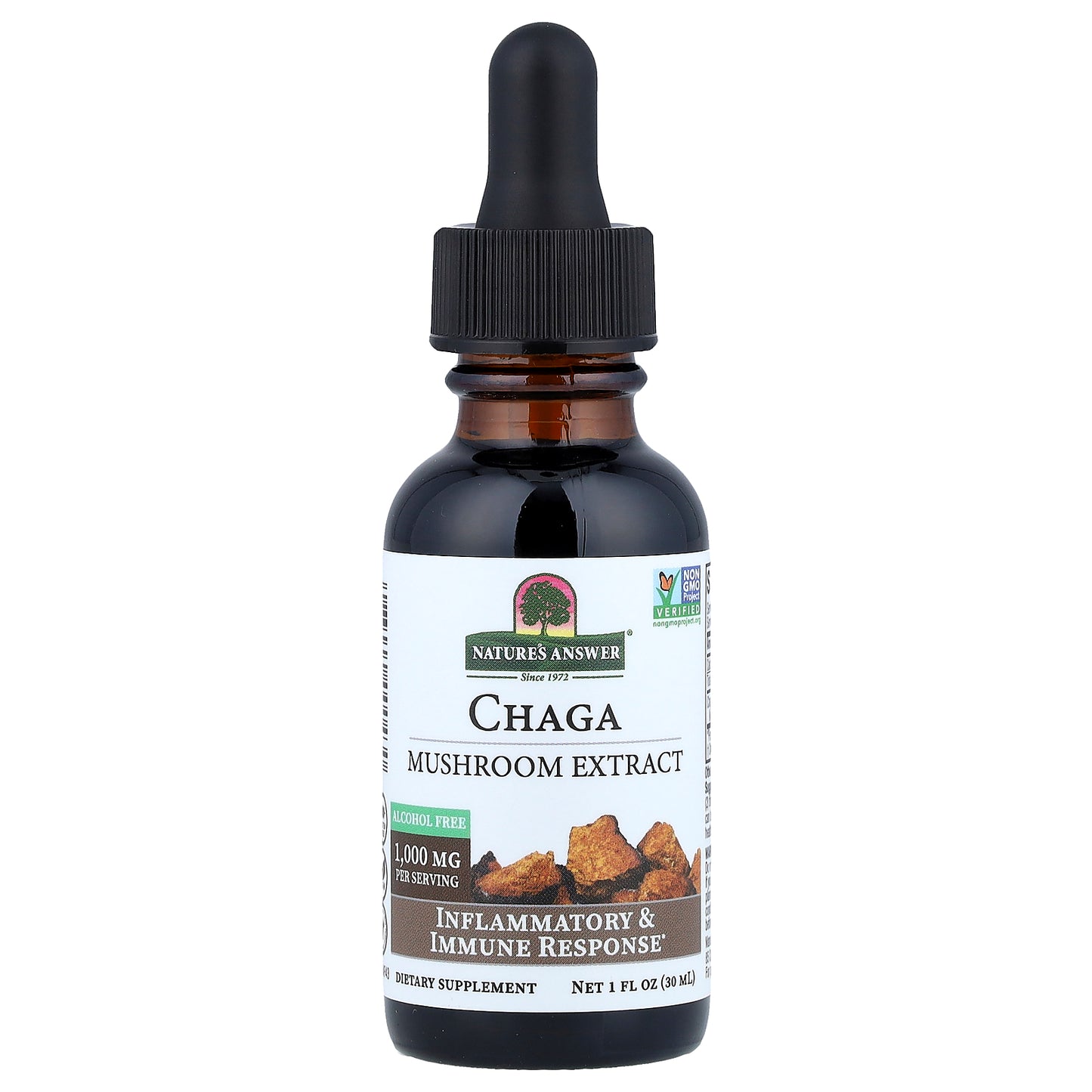Nature's Answer, Chaga, Mushroom Extract, Alcohol Free, 1 fl oz (30 ml)