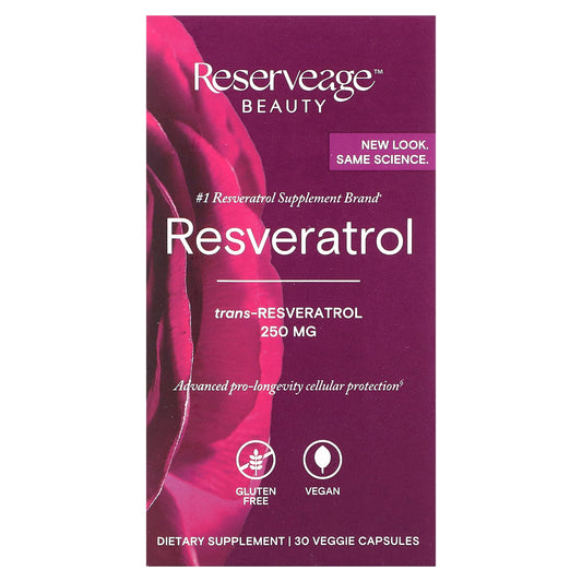 Reserveage Beauty, Resveratrol, 250 mg, 30 Veggie Capsules