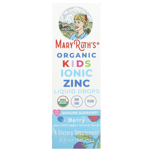 MaryRuth's, Organic Kids Ionic Zinc Liquid Drops, 4-13 Years, Berry, 2 fl oz (60 ml)