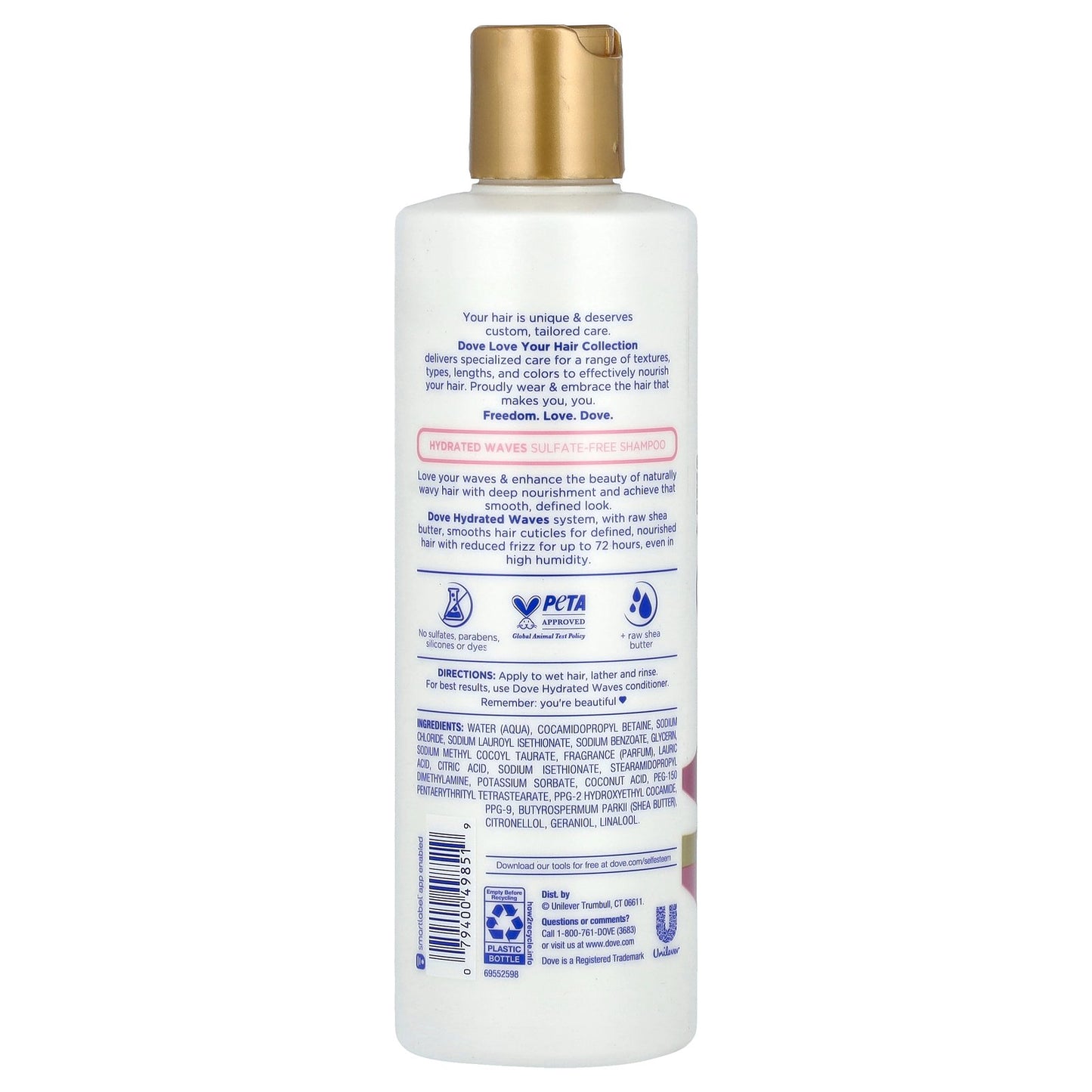 Dove, Love Your Waves, Sulfate-Free Shampoo, 13.5 fl oz (400 ml)