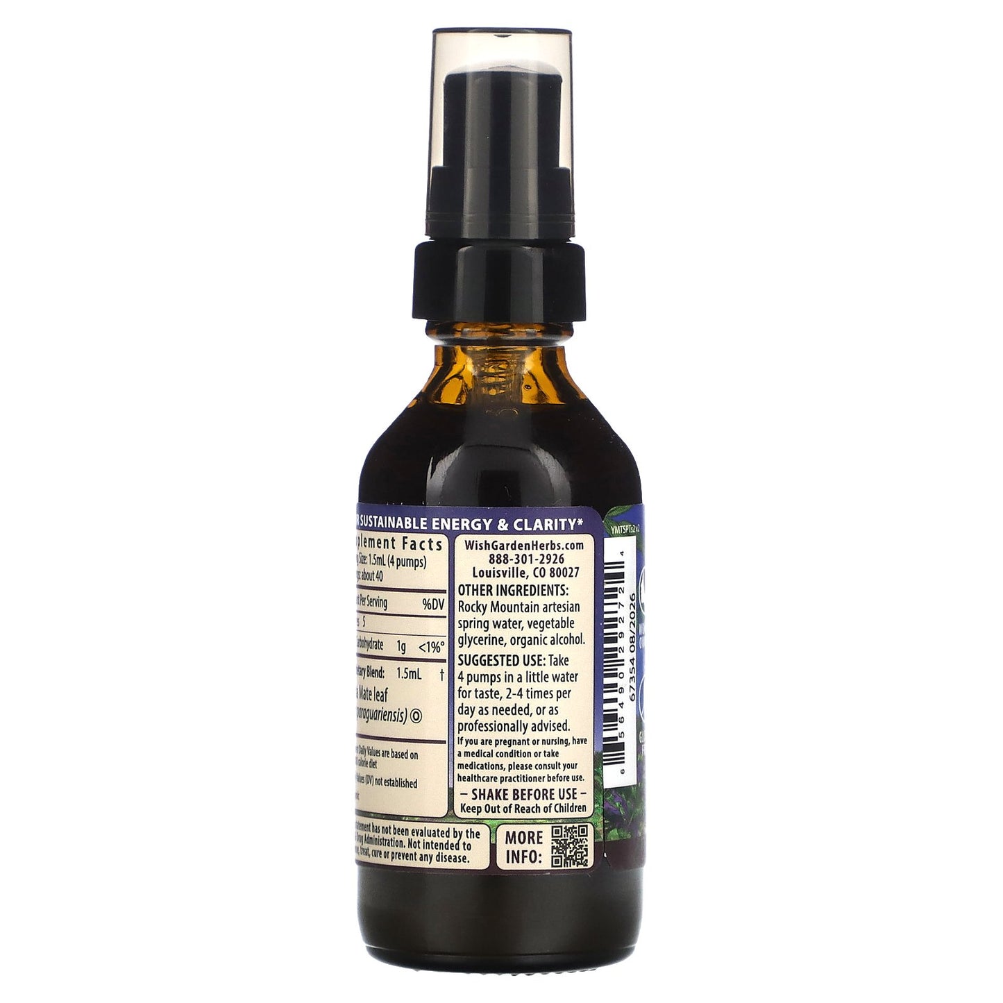 WishGarden Herbs, Yerba Mate, 2 fl oz (59 ml)