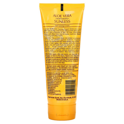 Fruit of the Earth, Aloe Vera Sunless Self Tanning Cream, Medium to Dark, 8 fl oz (237 ml)