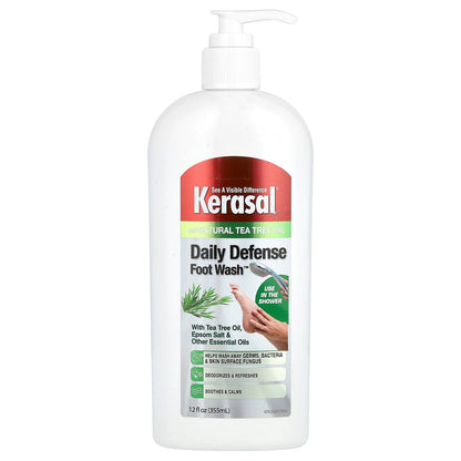 Kerasal, Daily Defense Foot Wash™, With Tea Tree Oil, Epsom Salt & Other Essential Oils, 12 fl oz (355 ml)