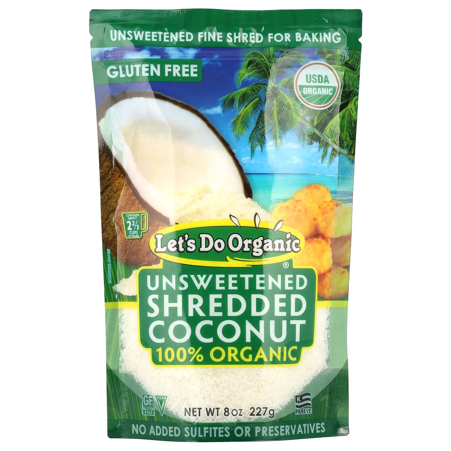 Edward & Sons, Let's Do Organic, 100% Organic Unsweetened Shredded Coconut, 8 oz (227 g)