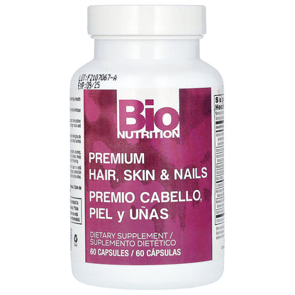Bio Nutrition, Premium Hair, Skin & Nails, 60 Capsules
