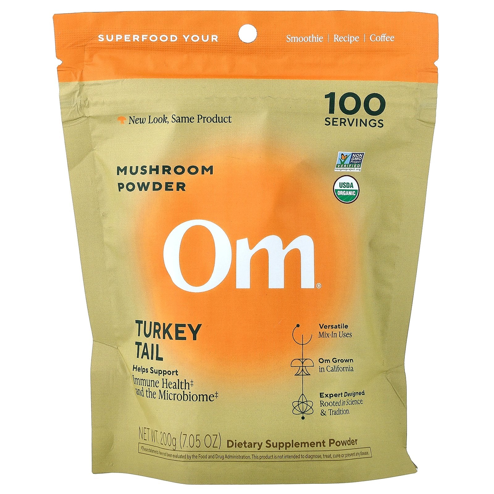 Om Mushrooms, Mushroom Powder, Turkey Tail, 7.05 oz (200 g)