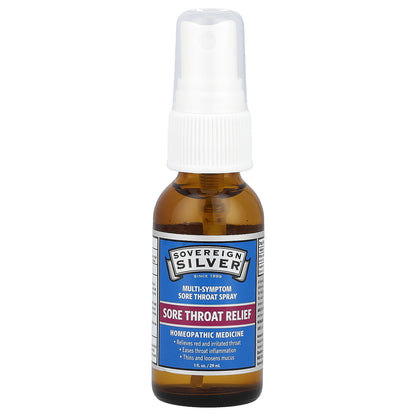 Sovereign Silver, Multi-Symptom Sore Throat Spray, 1 fl oz (29 ml)