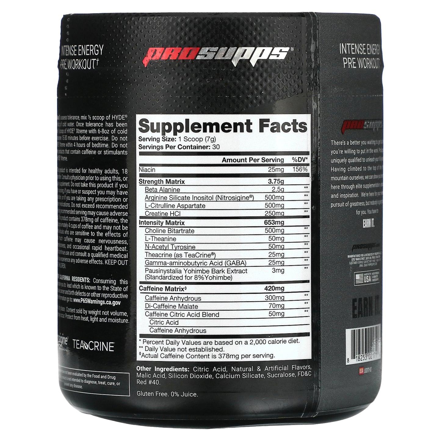 ProSupps, Hyde Xtreme, Intense Energy Pre Workout, Sucker Punch, 7.4 oz (210 g)