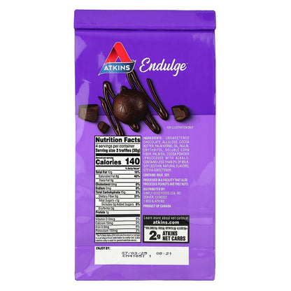 Atkins, Endulge™, Truffles, Dark Chocolate, 12 Count, 0.35 oz (10 g) Each