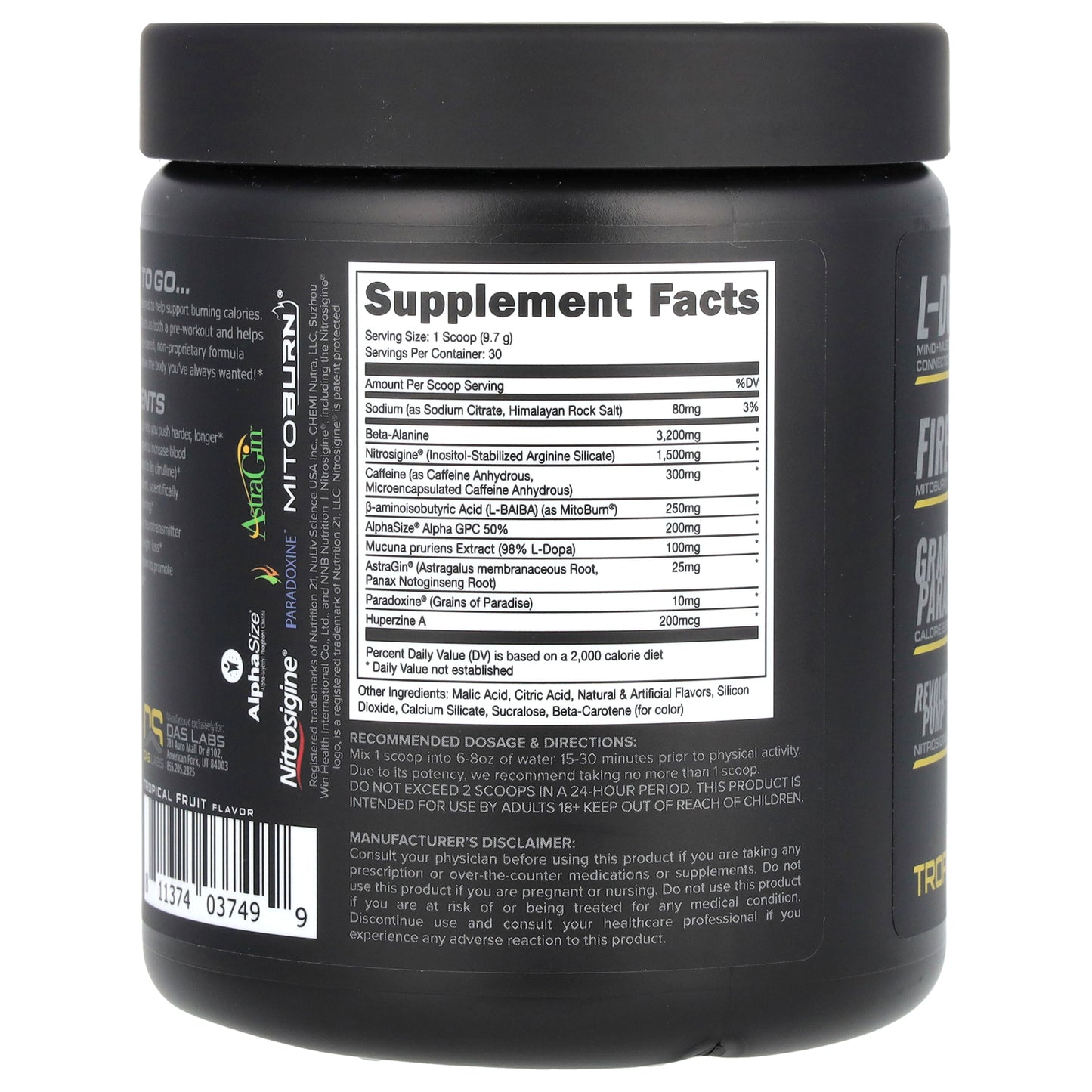 Bucked Up, LFG Burn, Pre-Workout, Tropical , 10.26 oz (291 g)