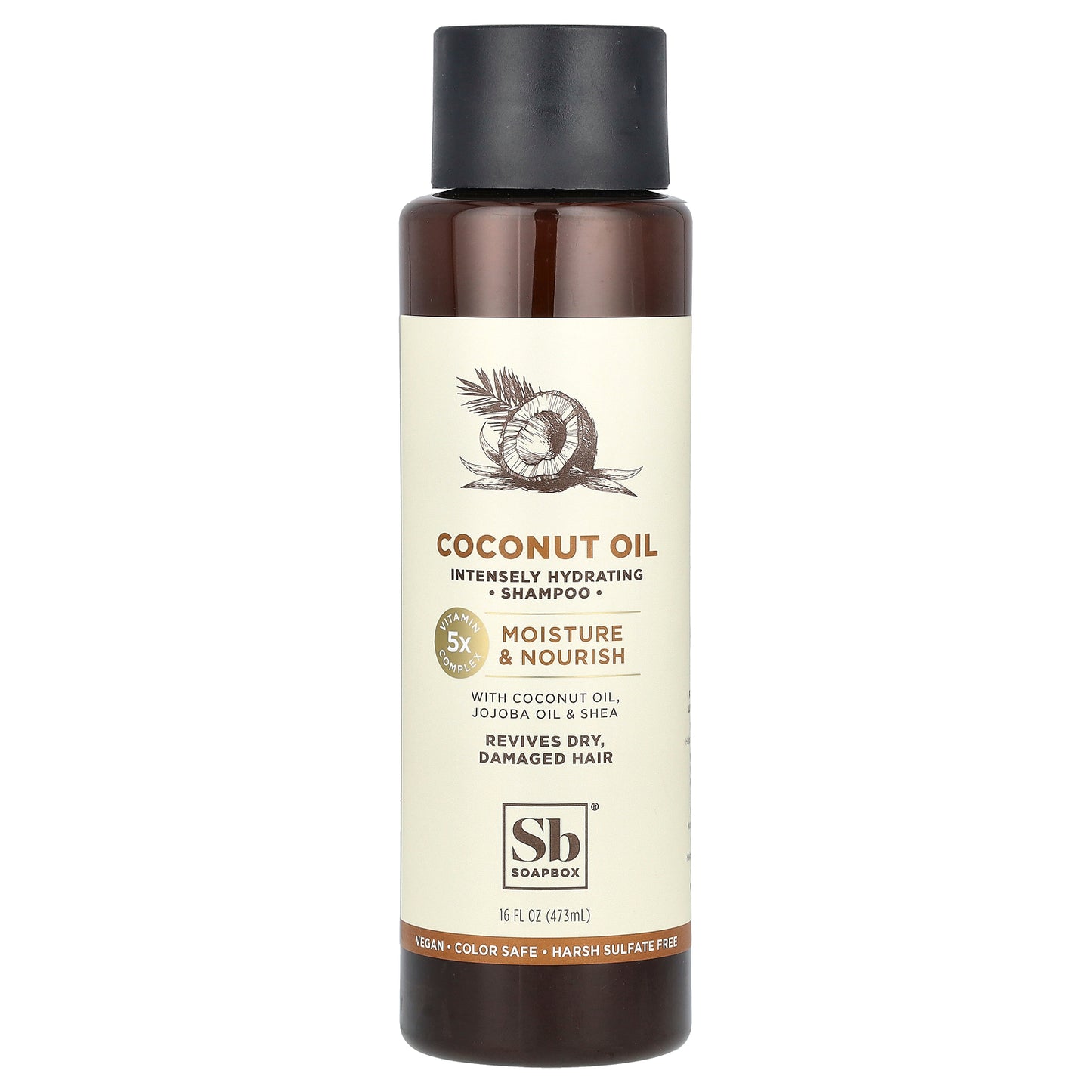 Soapbox, Coconut Oil Shampoo, Moisture & Nourish, Dry, Damaged Hair, 16 fl oz (473 ml)