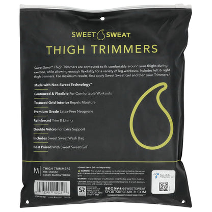 Sports Research, Sweet Sweat®, Thigh Trimmers, Medium, Black & Yellow, 1 Pair
