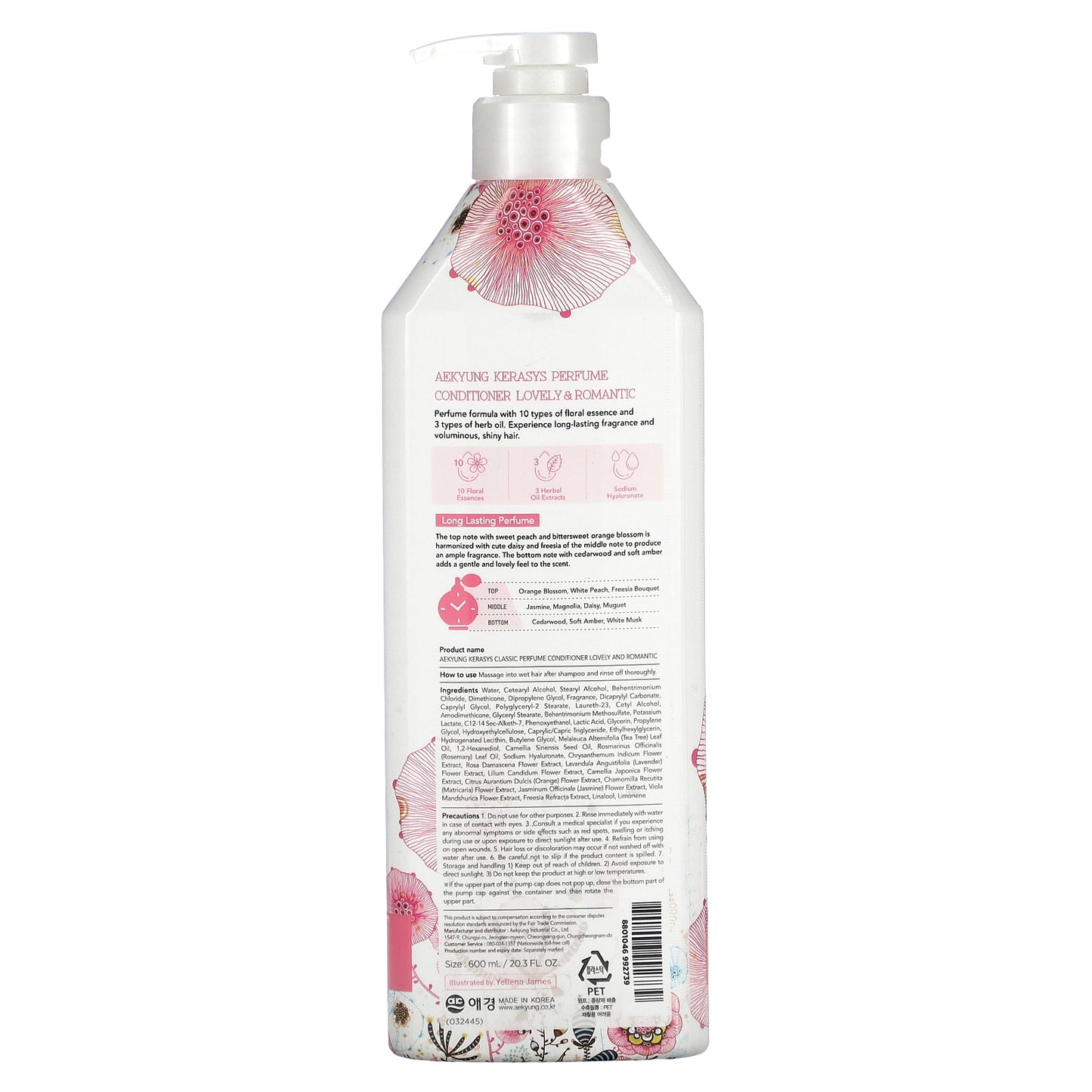 Kerasys, Lovely Romantic Perfume Conditioner, 20.3 fl (600 ml)
