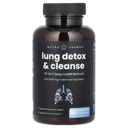 NutraChamps, Lung Detox & Cleanse, 60 Easy-To-Swallow Vegan Capsules