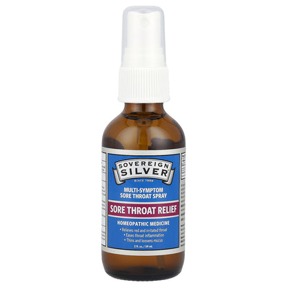 Sovereign Silver, Multi-Symptom Sore Throat Spray, 2 fl oz (59 ml)