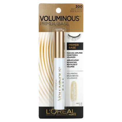 L'Oréal, Voluminous, Primer, 300 White Primer, 0.24 fl oz (7.3 ml)