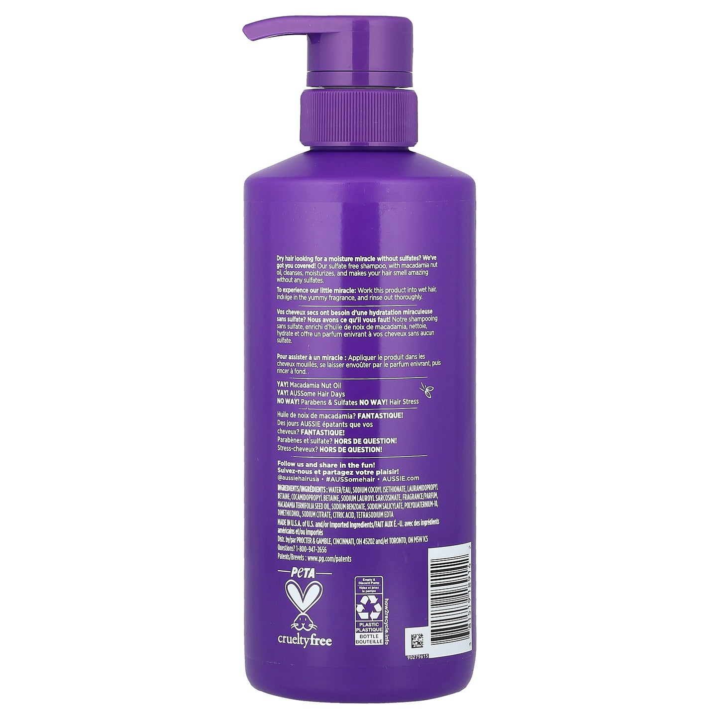 Aussie, Miracle Coils, Sulfate Free Shampoo With Macadamia Nut Oil, 16 fl oz (475 ml)