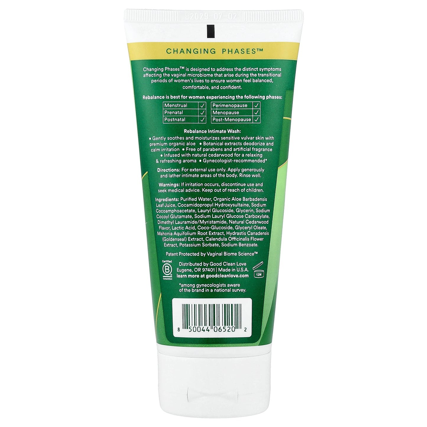 Good Clean Love, Rebalance, Intimate Wash, Cedarwood, 6 fl oz (177 ml)