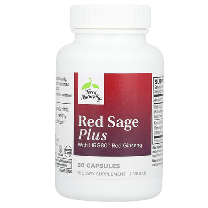 Terry Naturally, Red Sage Plus With HRG80 Red Ginseng, 30 Capsules