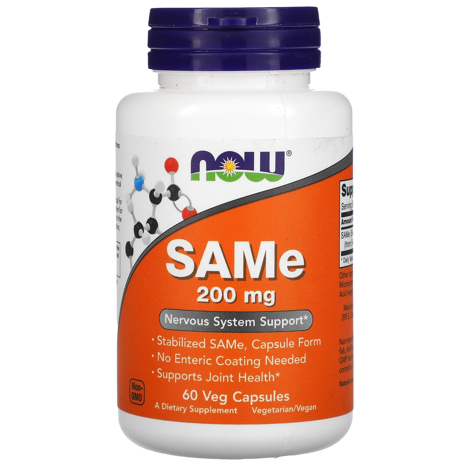 NOW Foods, SAMe (Disulfate Tosylate), 200 mg, 60 Veg Capsules