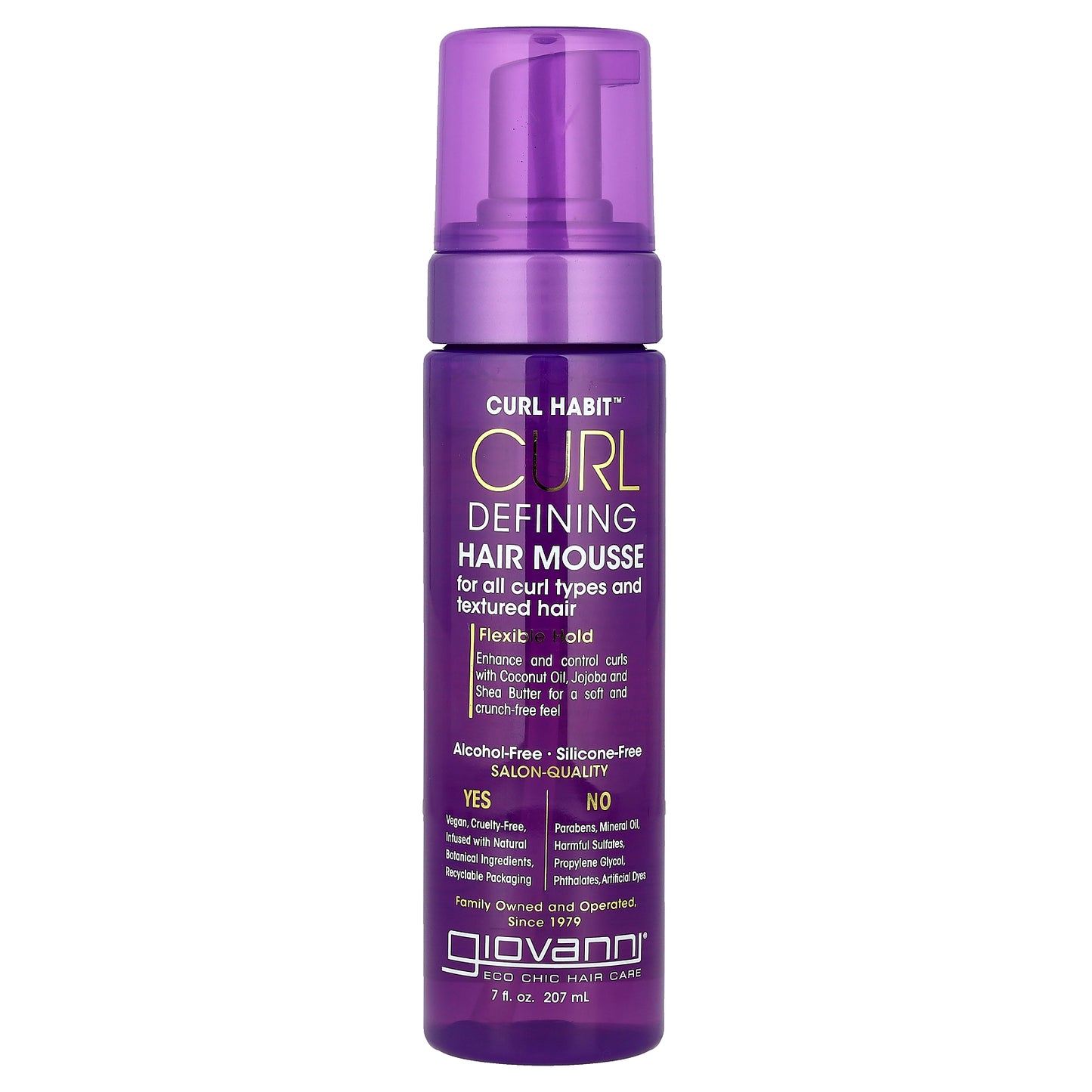 Giovanni, Curl Habit™, Defining Hair Mousse, For All Curl Types and Textured Hair, 7 fl oz (207 ml)