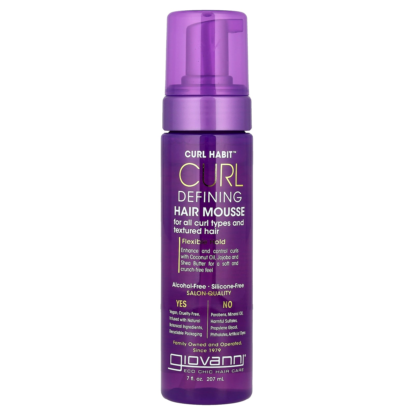 Giovanni, Curl Habit™, Defining Hair Mousse, For All Curl Types and Textured Hair, 7 fl oz (207 ml)