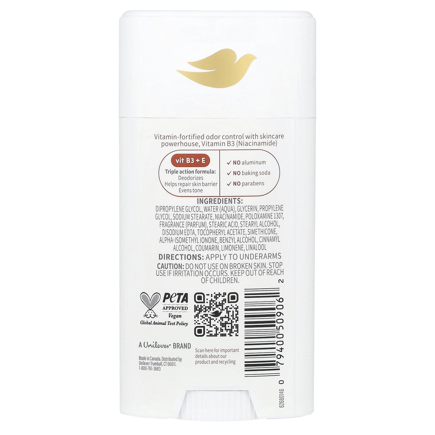 Dove, Vitamin Care+ Deodorant, Coconut & Shea, 2.6 oz (74 g)