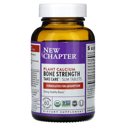 New Chapter, Plant Calcium, Bone Strength, Take Care, 60 Vegetarian Slim Tablets