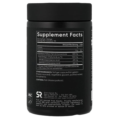 Sports Research, Alaskan Omega-3 Fish Oil, 90 Softgels