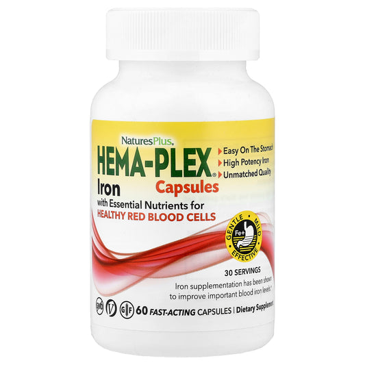 NaturesPlus, Hema-Plex® Iron, 60 Fast-Acting Capsules