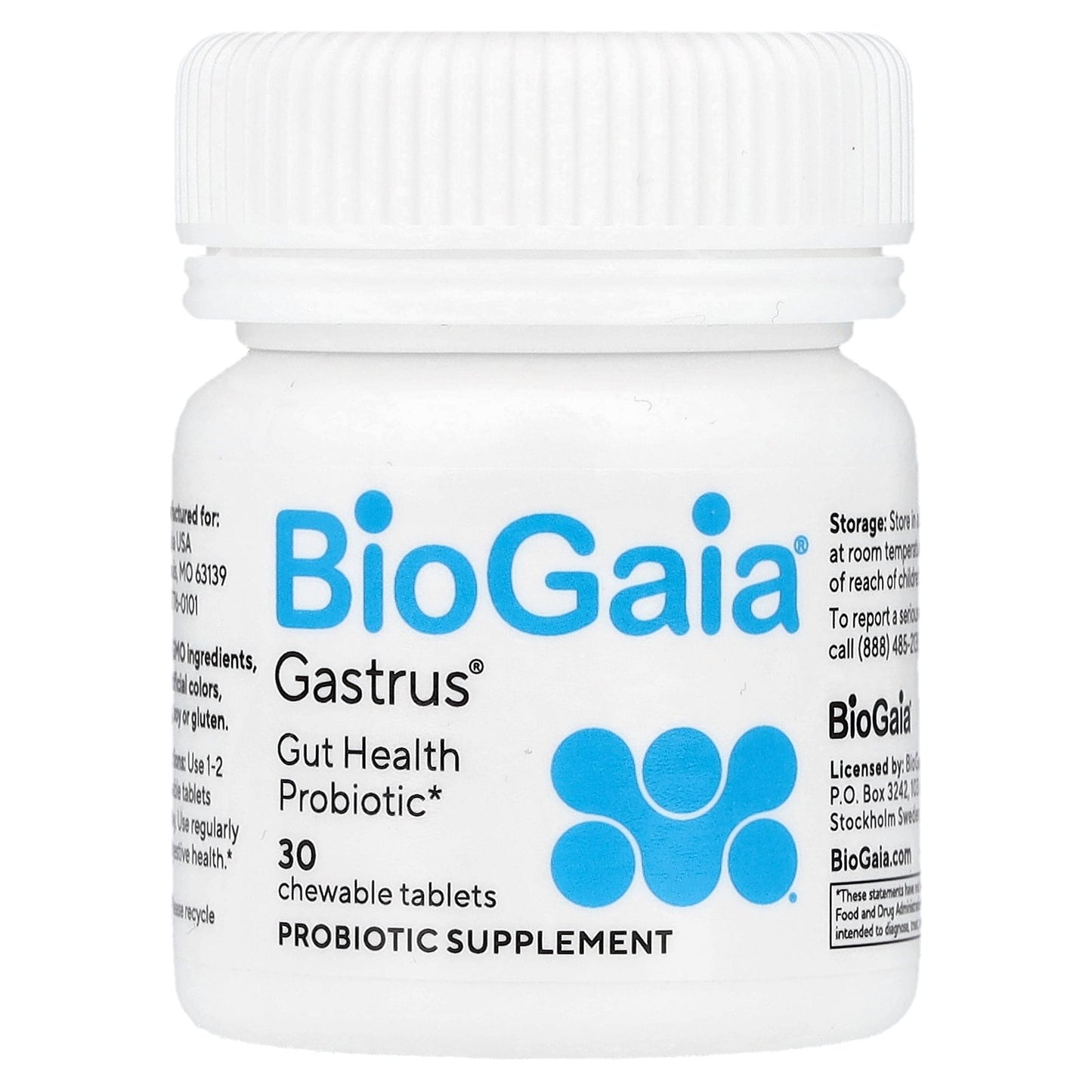BioGaia, Gastrus® Probiotic Chewables, 30 Chewable Tablets