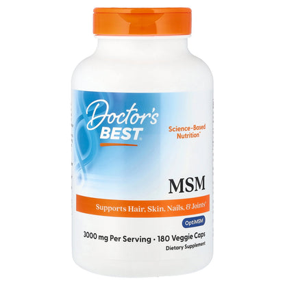 Doctor's Best, MSM, 180 Veggie Caps (1,000 mg per Capsules)