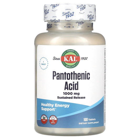 KAL, Pantothenic Acid, 1,000 mg, 100 Tablets