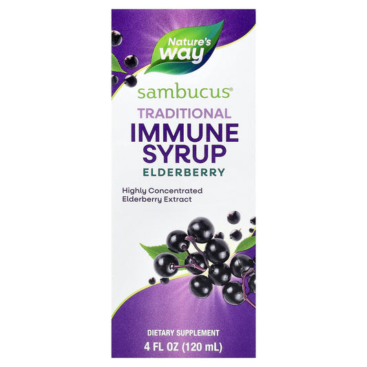Nature's Way, Sambucus®, Traditional Immune Syrup, Elderberry, 4 fl oz (120 ml)