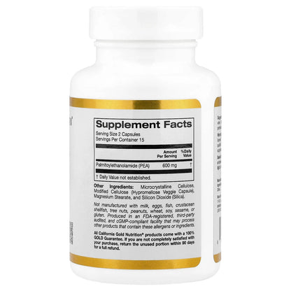 California Gold Nutrition, PEA (Palmitoylethanolamide), 30 Veggie Capsules (300 mg per Capsule)