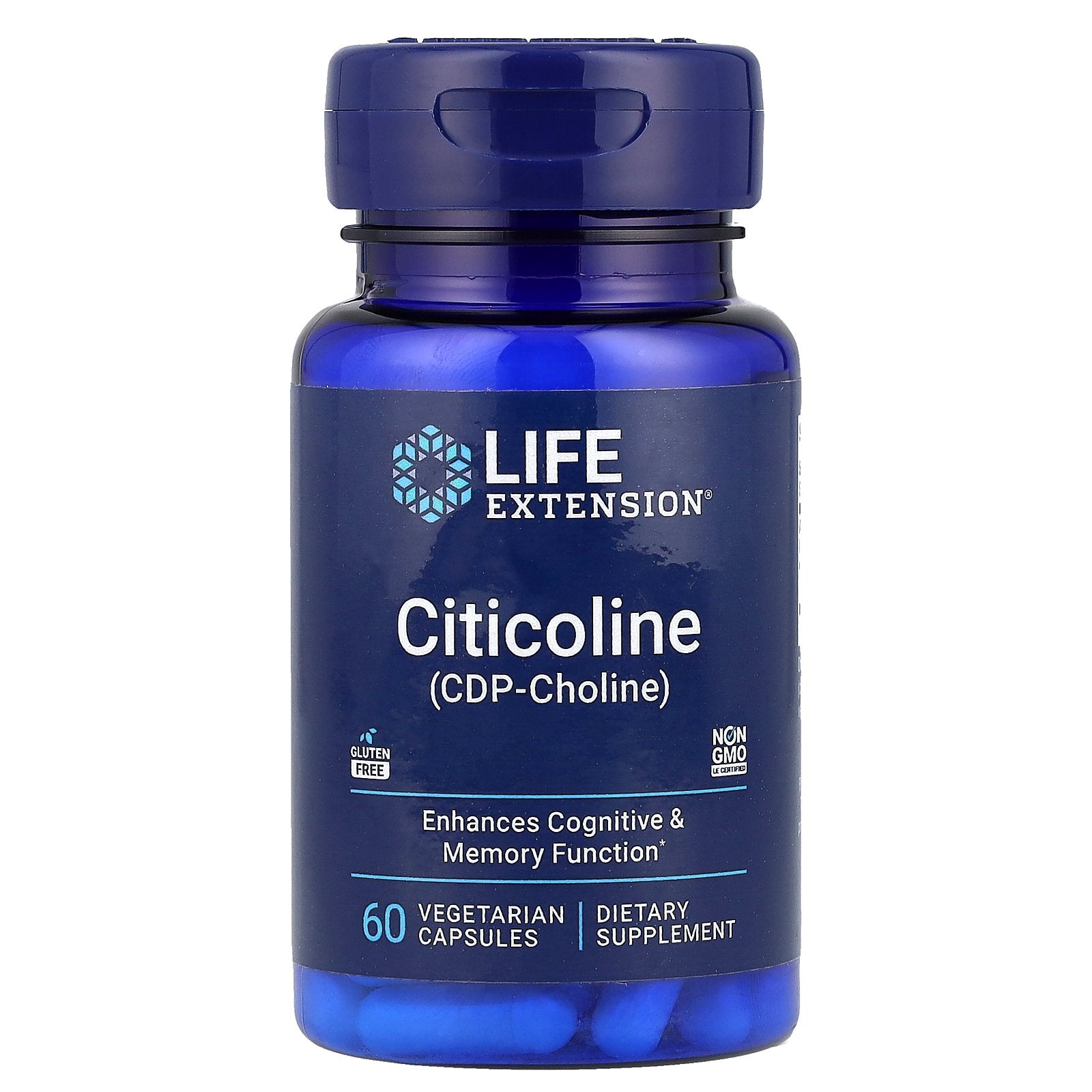 Life Extension, Citicoline (CDP-Choline), 500 mg, 60 Vegetarian Capsules (250 mg per Capsule)