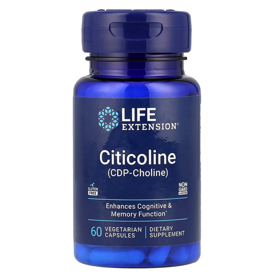 Life Extension, Citicoline (CDP-Choline), 500 mg, 60 Vegetarian Capsules (250 mg per Capsule)