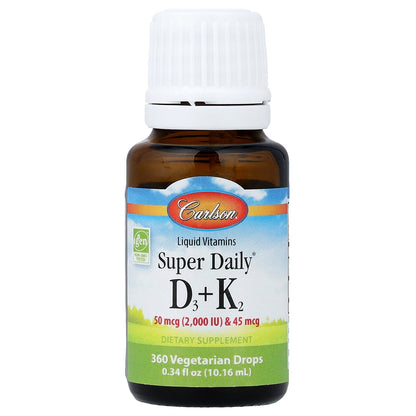 Carlson, Super Daily® D3 + K2, 0.34 fl oz (10.16 ml)