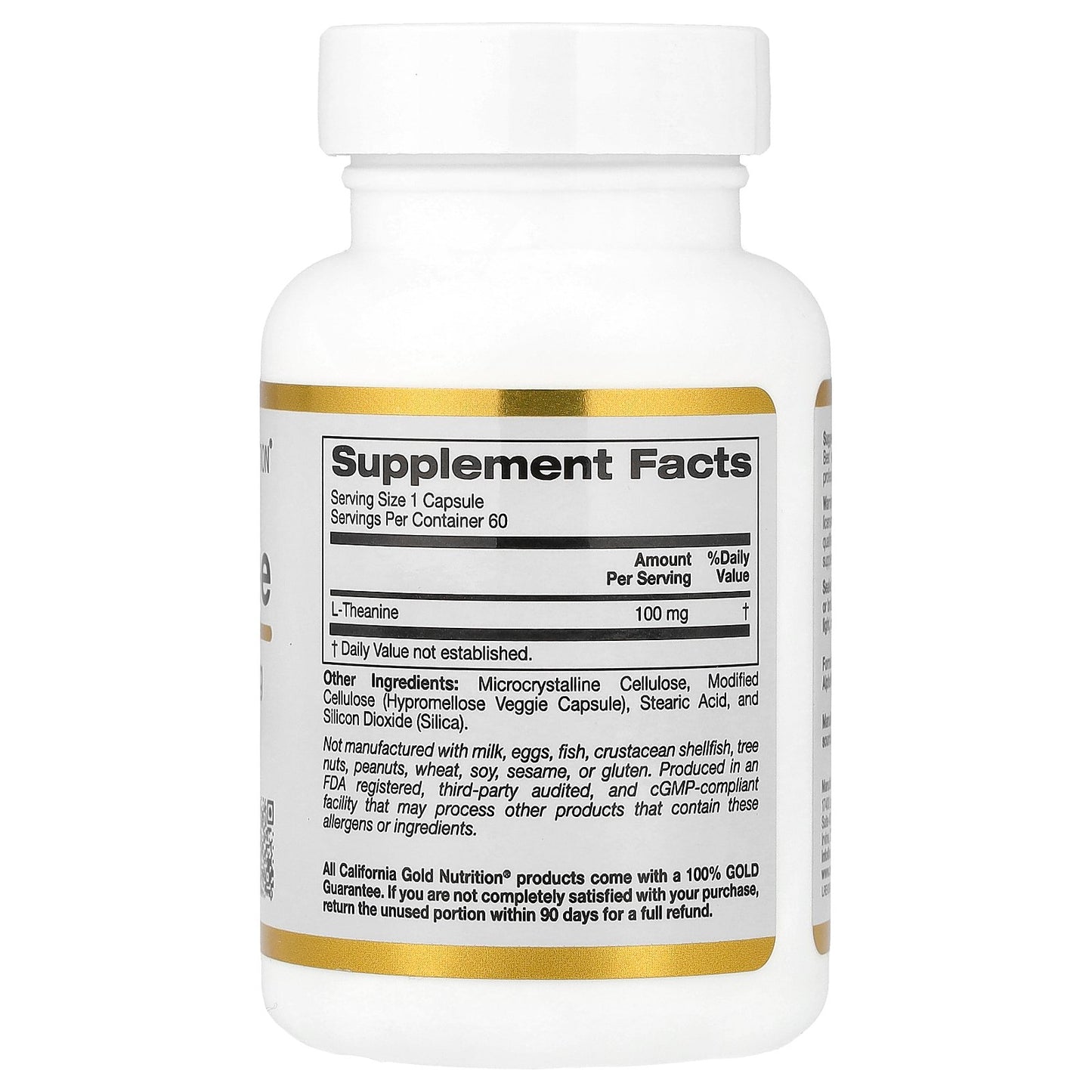 California Gold Nutrition, L-Theanine, Featuring AlphaWave®, 100 mg, 60 Veggie Capsules