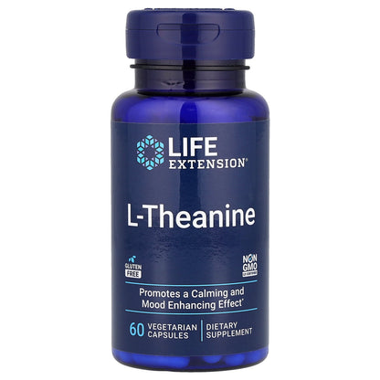 Life Extension, L-Theanine, 200 mg, 60 Vegetarian Capsules (100 mg per Capsule)